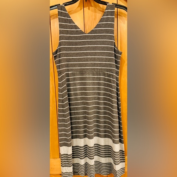 ATHLETA Santorini Striped VNeck Sleeveless Tank Mini Dress Modal/Spandex Size SP - Picture 3 of 3
